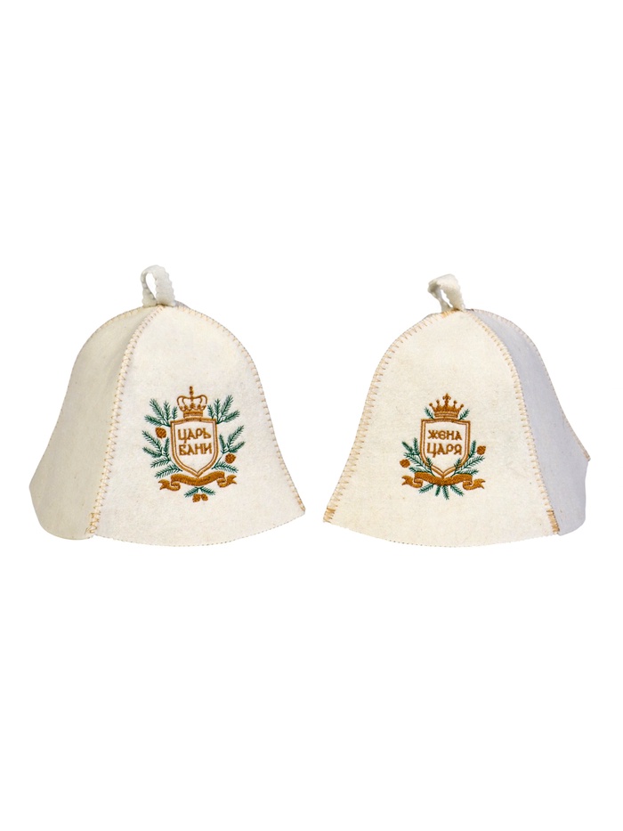 Шапка для бани и сауны «Царская», шерсть 50%, полиэфир 50%, набор 2 шт.