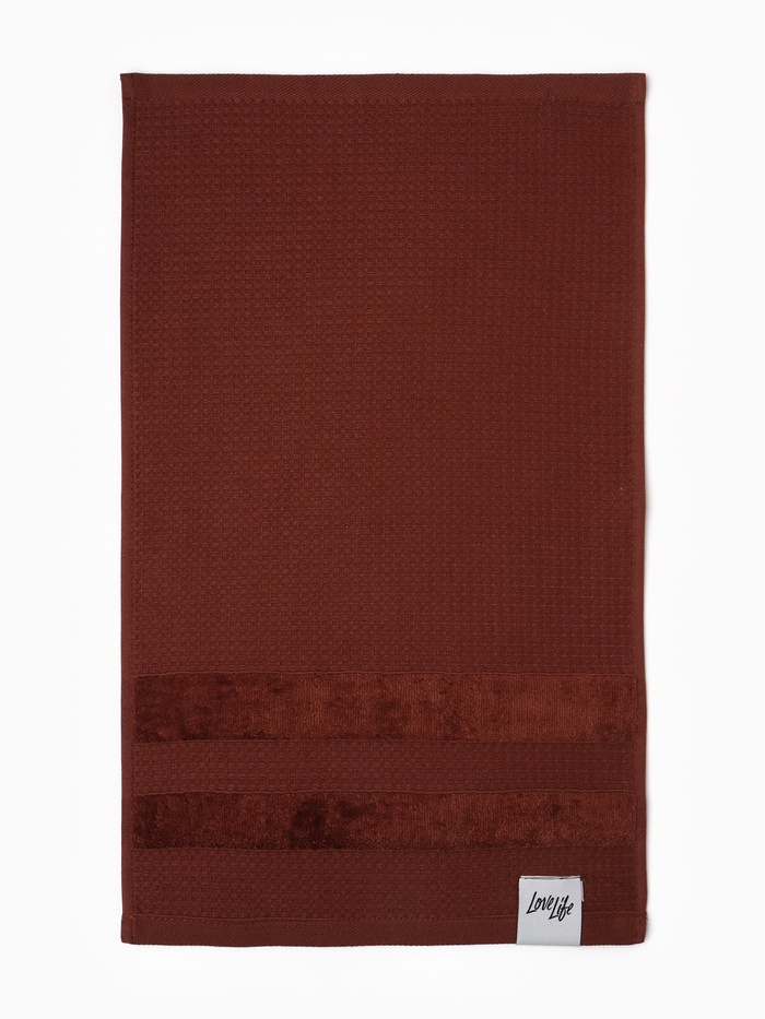 Полотенце вафельное LoveLife «Макан» 30×50 см, хлопок 100%, коричневое