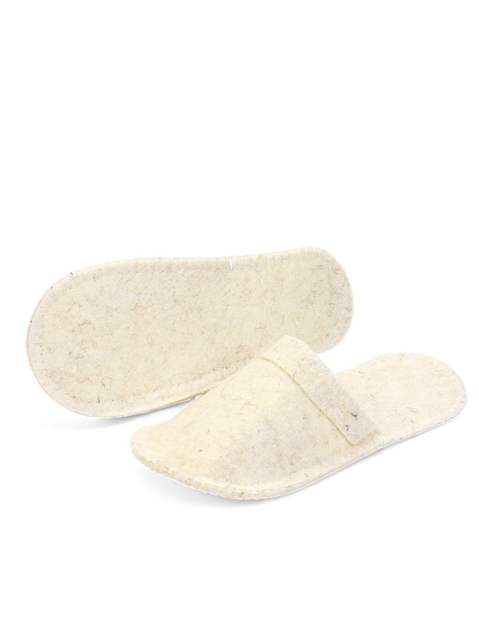 Тапочки для бани, шерсть 100%, белые, «Добропаровъ»