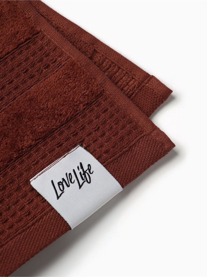 Полотенце вафельное LoveLife «Макан» 30×50 см, хлопок 100%, коричневое