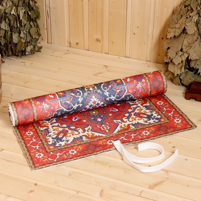 Коврик - лежак для бани и сауны «Ретро», 150×50 см, шерсть, полиэстер, «Добропаровъ»