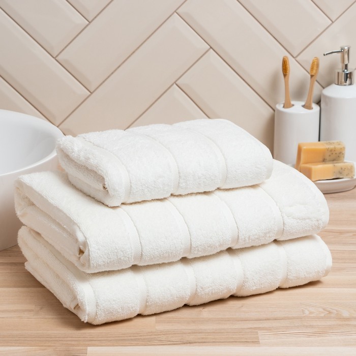 Полотенце махровое Love Life «Ария» 50×90 см, белый, 100% хл, микро-коттон, 450 г/м²