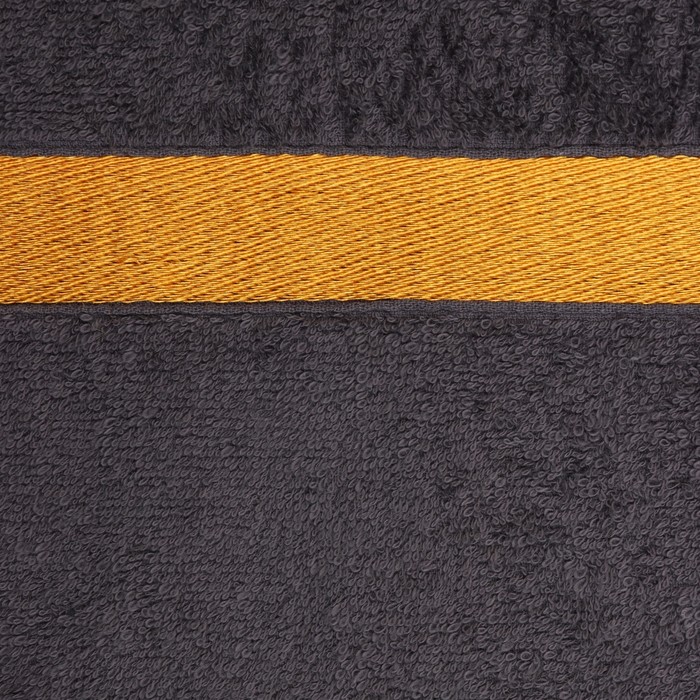 Полотенце махровое Love Life «Самум», 70×140 см, хлопок 100%, тёмно-серое, оранжевое