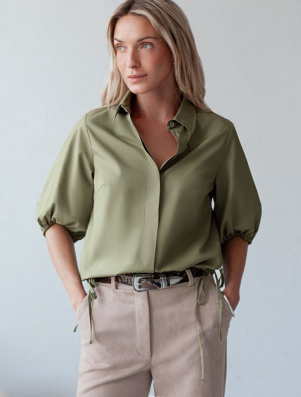 Блузка из легкого хлопкового поплина