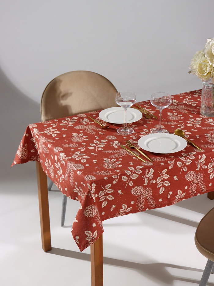 Скатерть «Этель New Year's plants» 110×149 см, 100% хл, рогожка 186 г/м²