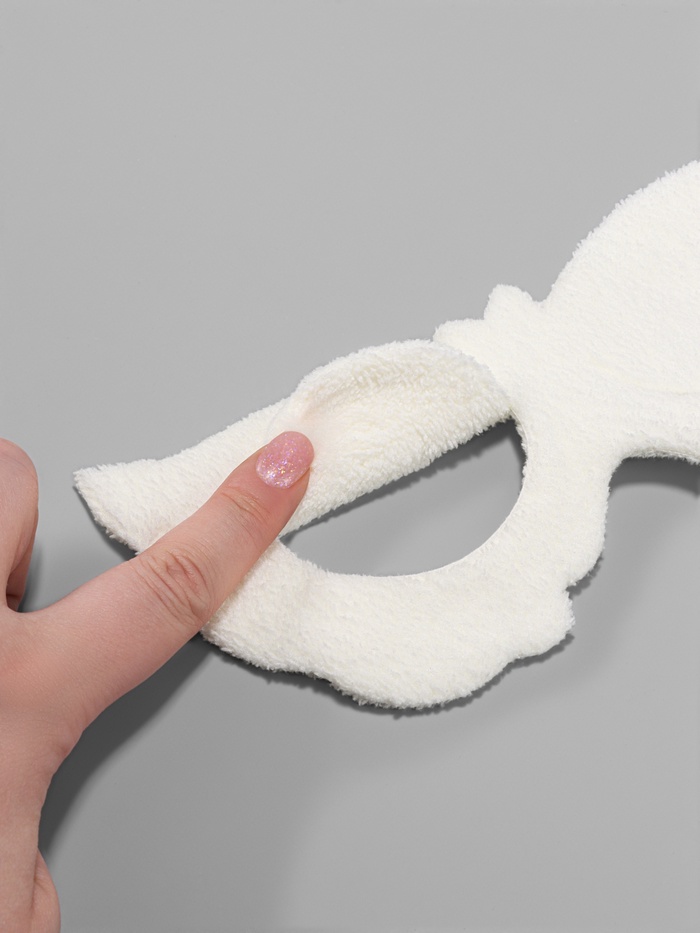 Маска для области вокруг глаз, с резинкой, 19.5×9.5 см, белая