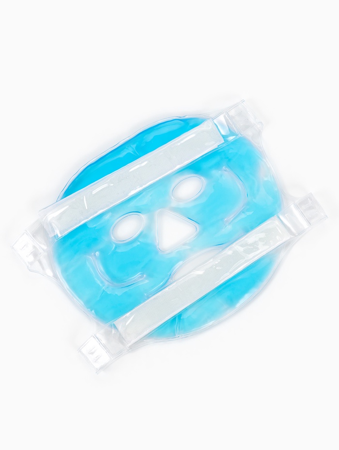 Маска для лица гидрогелевая, охлаждающая/согревающая, 22.5×19.5 см, синяя