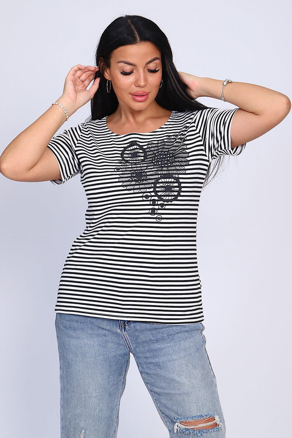 ст. цена768руб.! 768768Натали Футболка 82029черная полоска