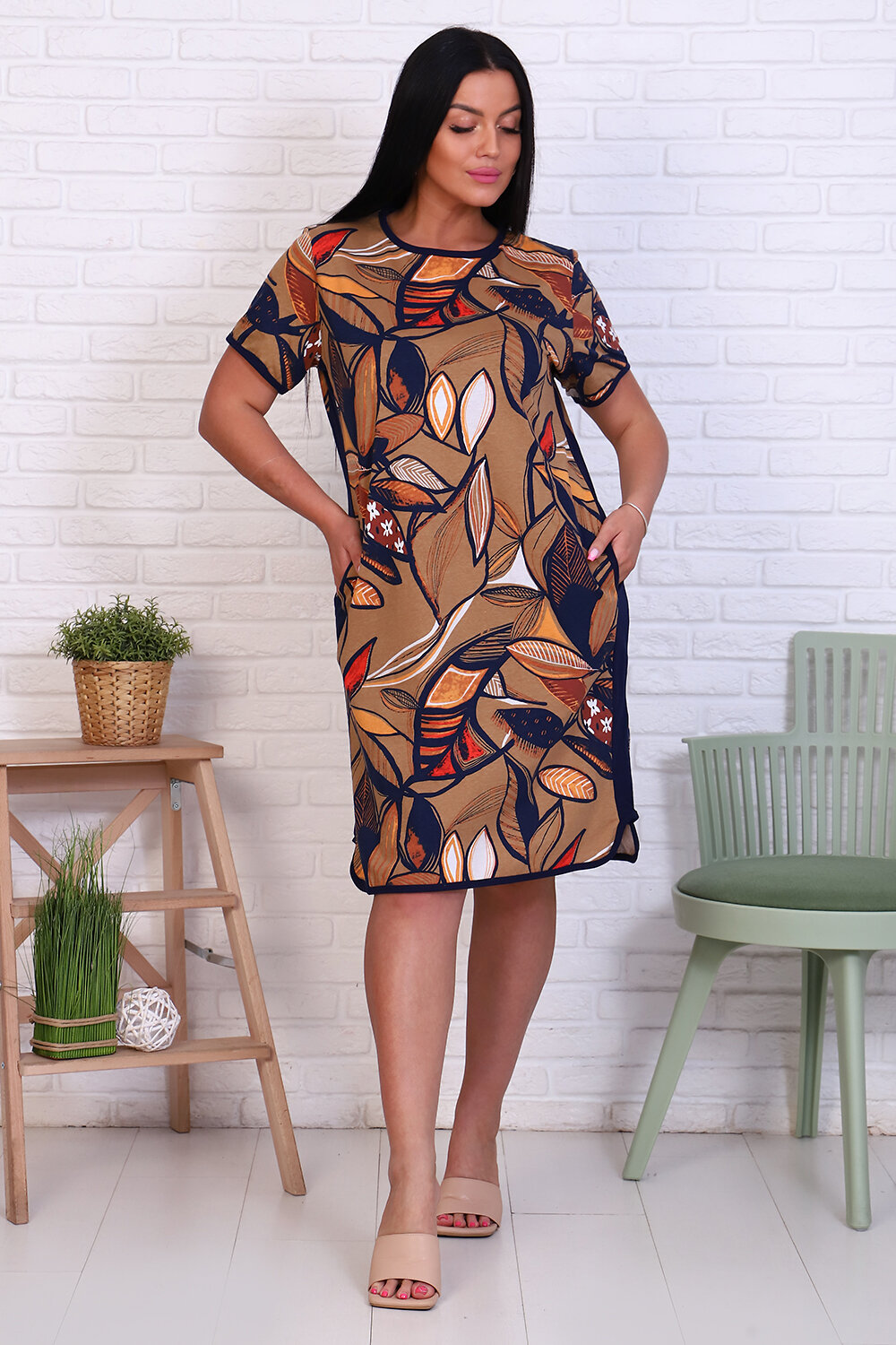 ст. цена1050руб.! Натали Туника 11673коричневый