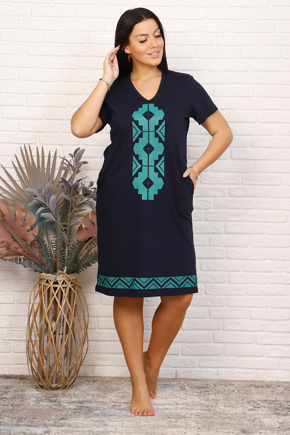 ст. цена810руб.! Натали Туника 6227темно-синий