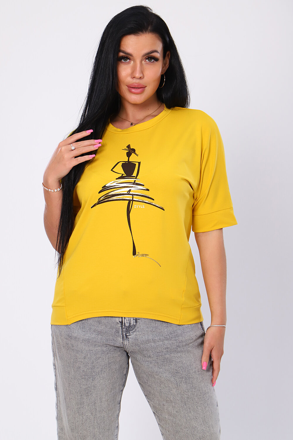 ст. цена798руб.! 798798Натали Футболка 82027горчица