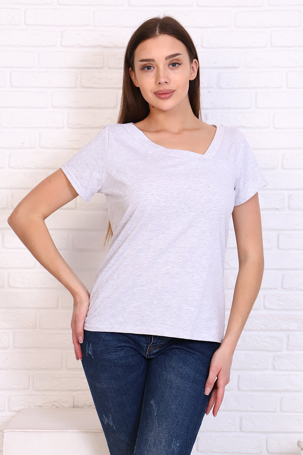 ст. цена708руб.! 708708Натали Футболка 24867серый меланж