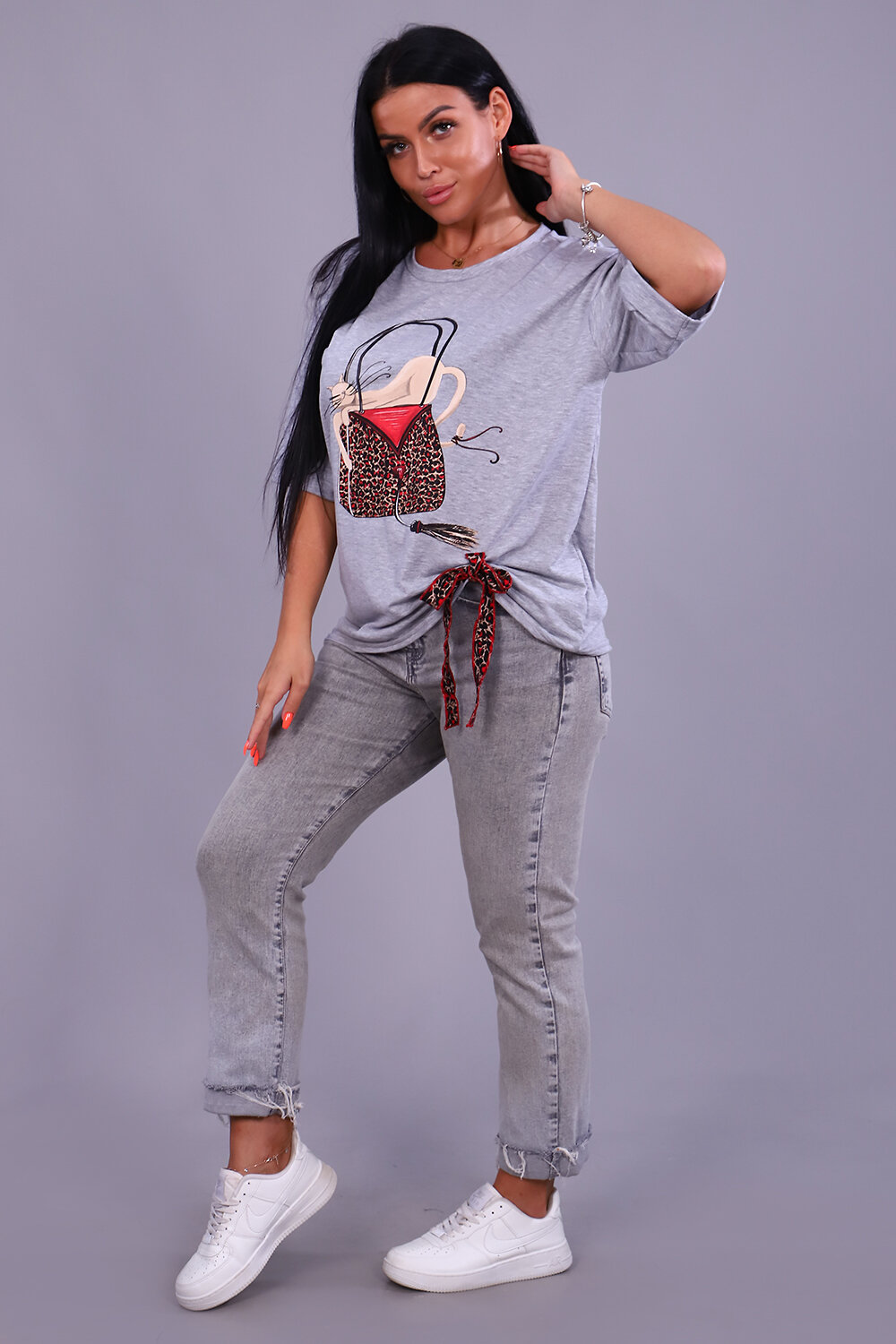 ст. цена762руб.! 762762Натали Футболка 24884серый меланж