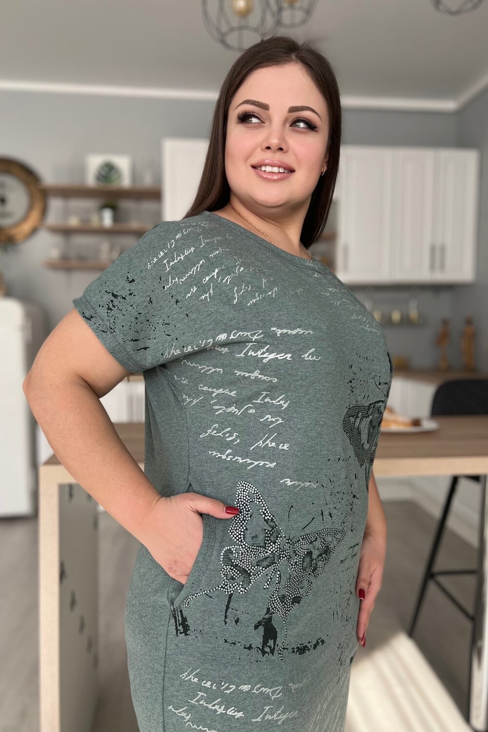 ст. цена708руб.! Натали Платье 9111олива