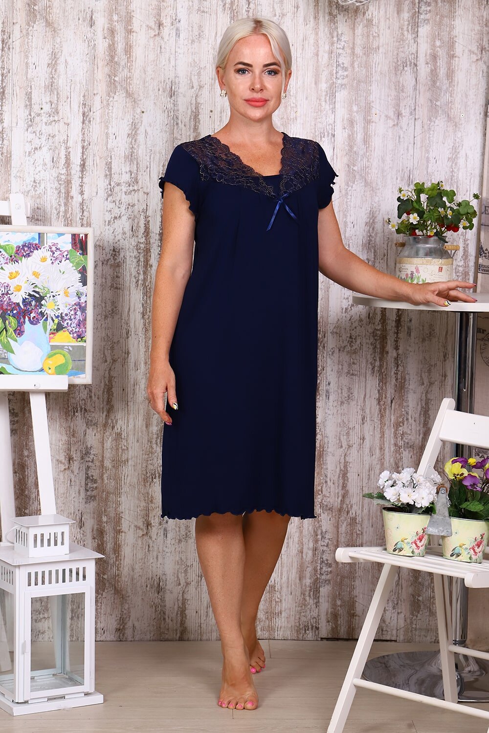 ст. цена816руб.! Натали Сорочка 25753темно-синий