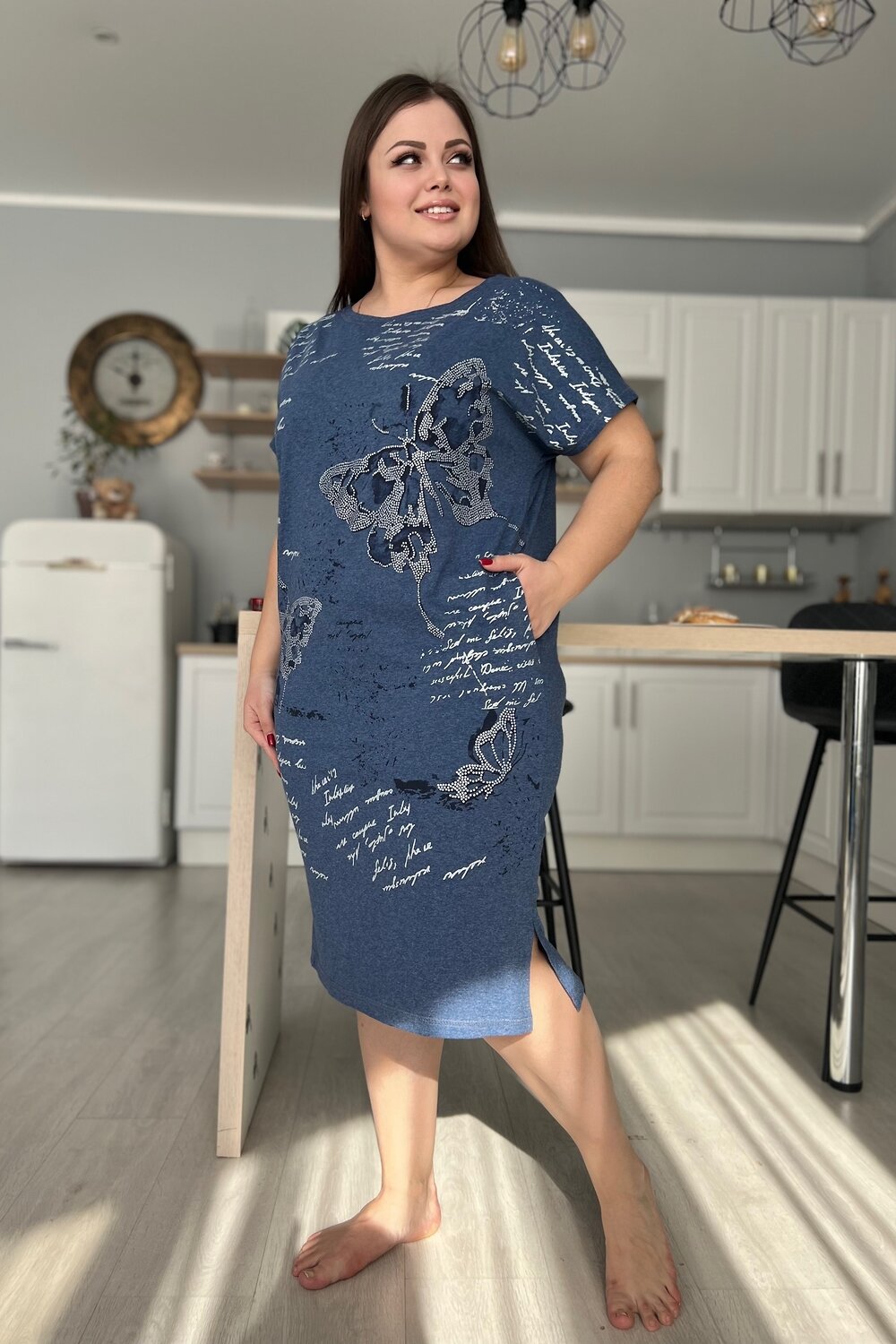 ст. цена708руб.! Натали Платье 9111индиго