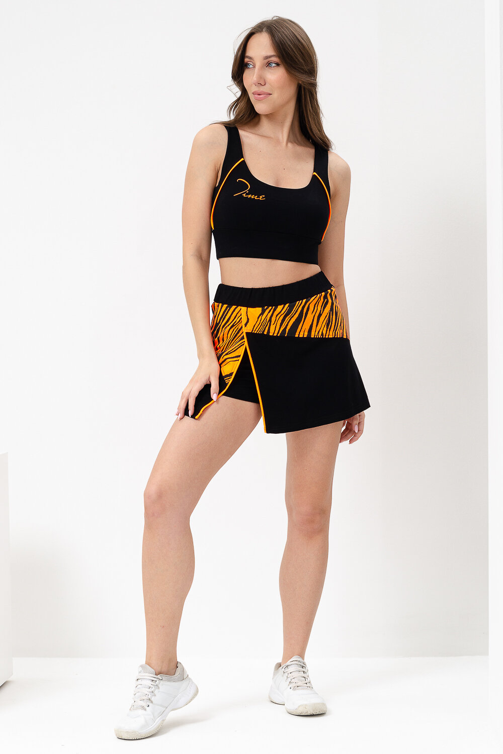 ст. цена1242руб.! 12421242Натали Костюм 67075черный+оранжевый водросли