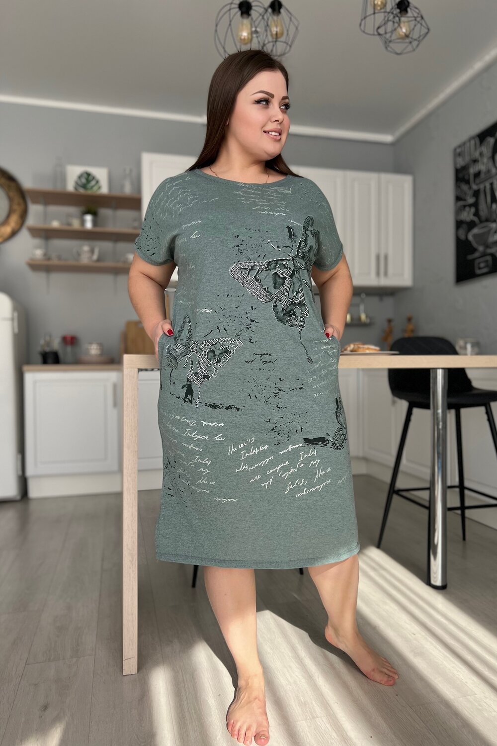 ст. цена708руб.! Натали Платье 9111олива