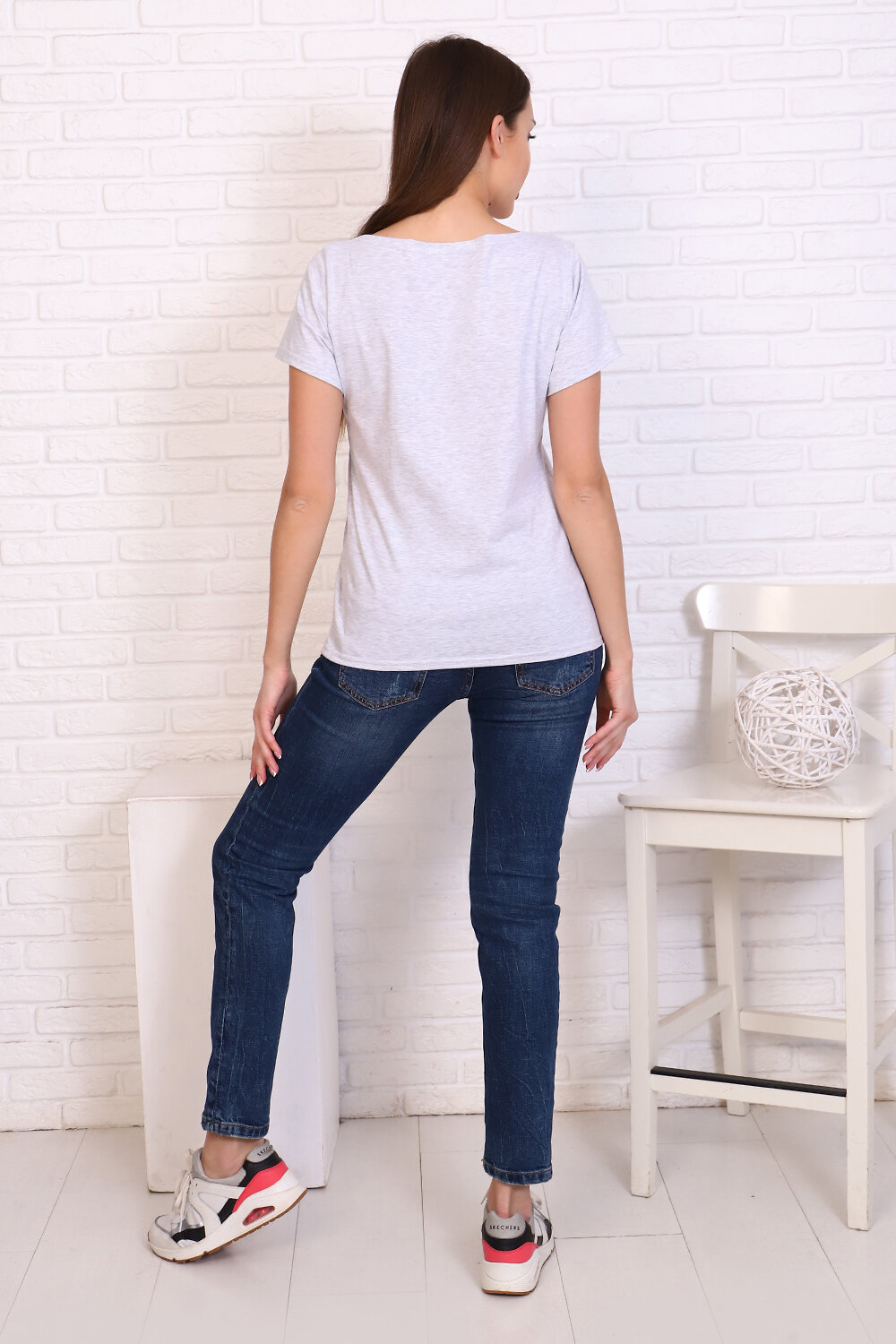 ст. цена708руб.! 708708Натали Футболка 24867серый меланж