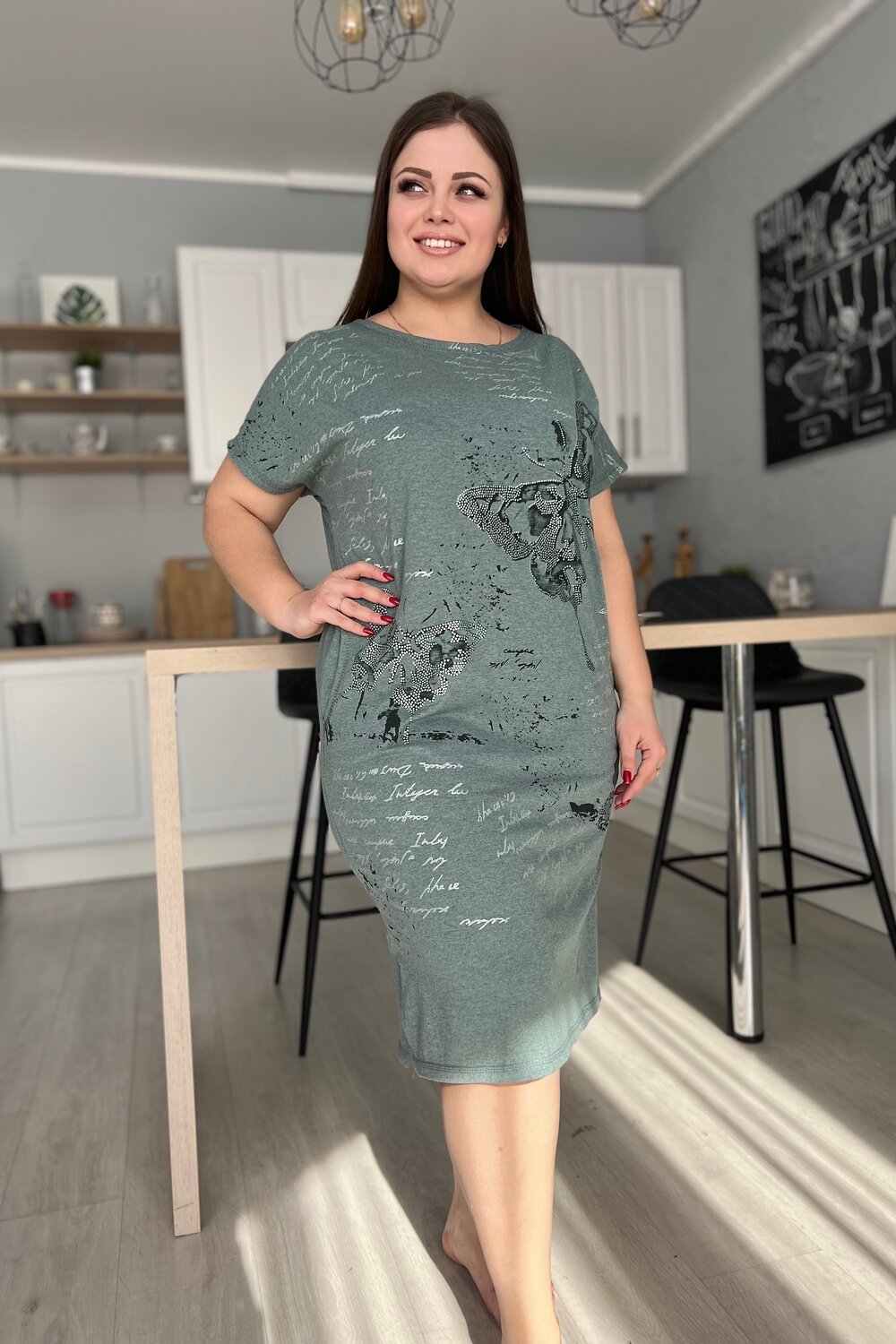 ст. цена708руб.! Натали Платье 9111олива