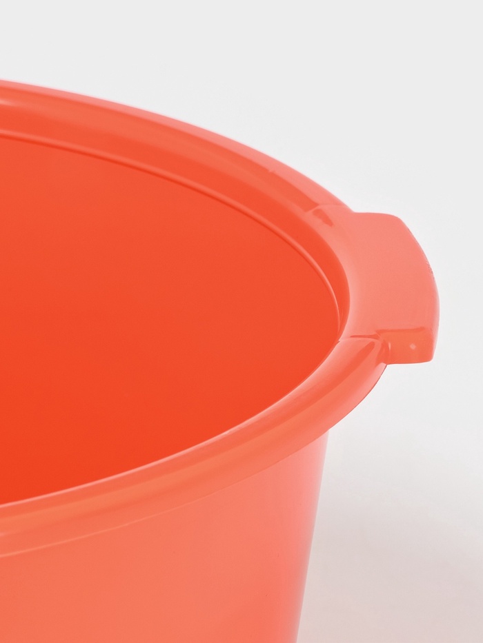 Таз хозяйственный круглый, 10 л, 37×35×14.5 см, кораллово-розовый