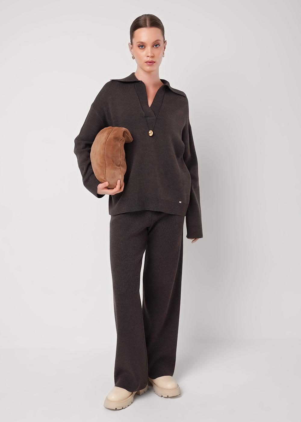 CLE 154599/192ак Брюки женские 154599/192ак меланж коричневый