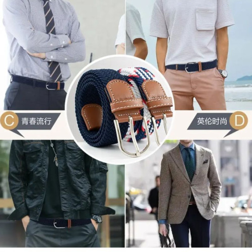 Кожаный ремень унисекс RW-101 BLUE