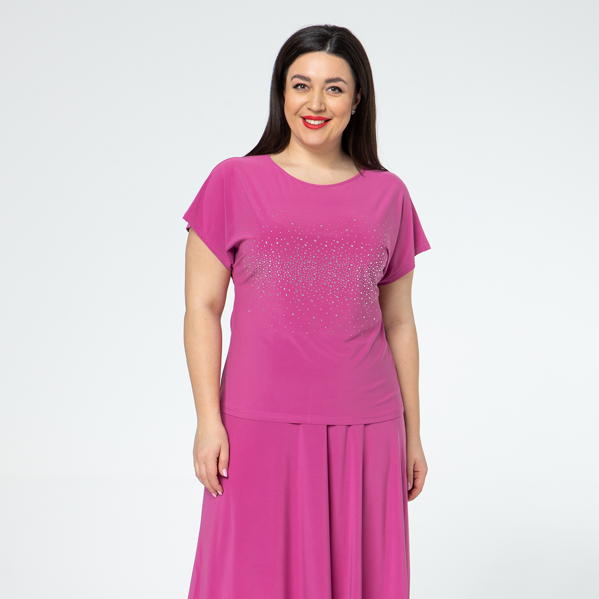 ст. цена1800руб.! Костюм, трикотаж, юбка, туника, лавандовый