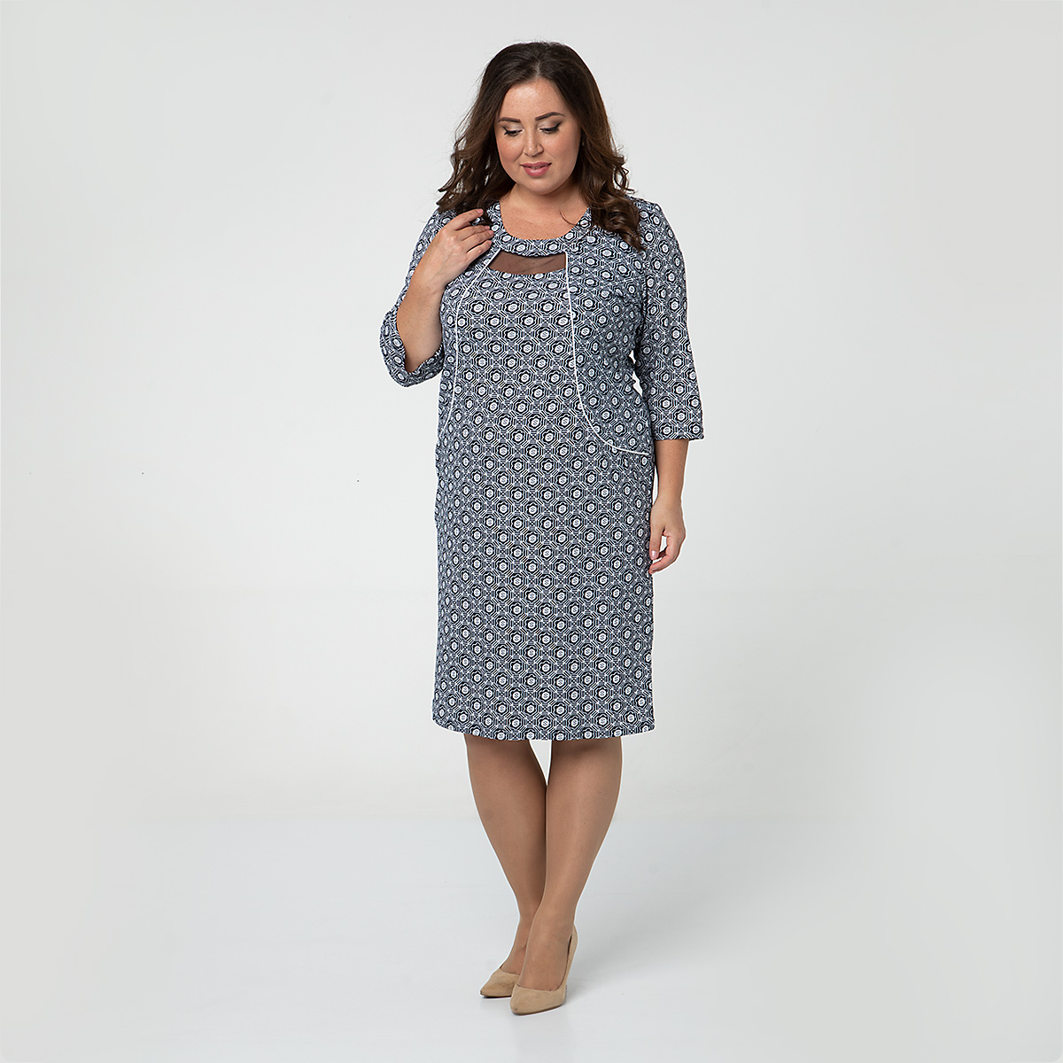 ст. цена1500руб.! Платье, текстиль, синий, цветы