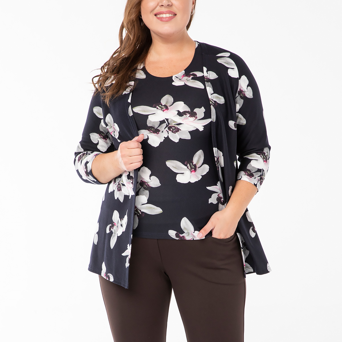 ст. цена1500руб.! Костюм, трикотаж, блуза, кардиган, черный