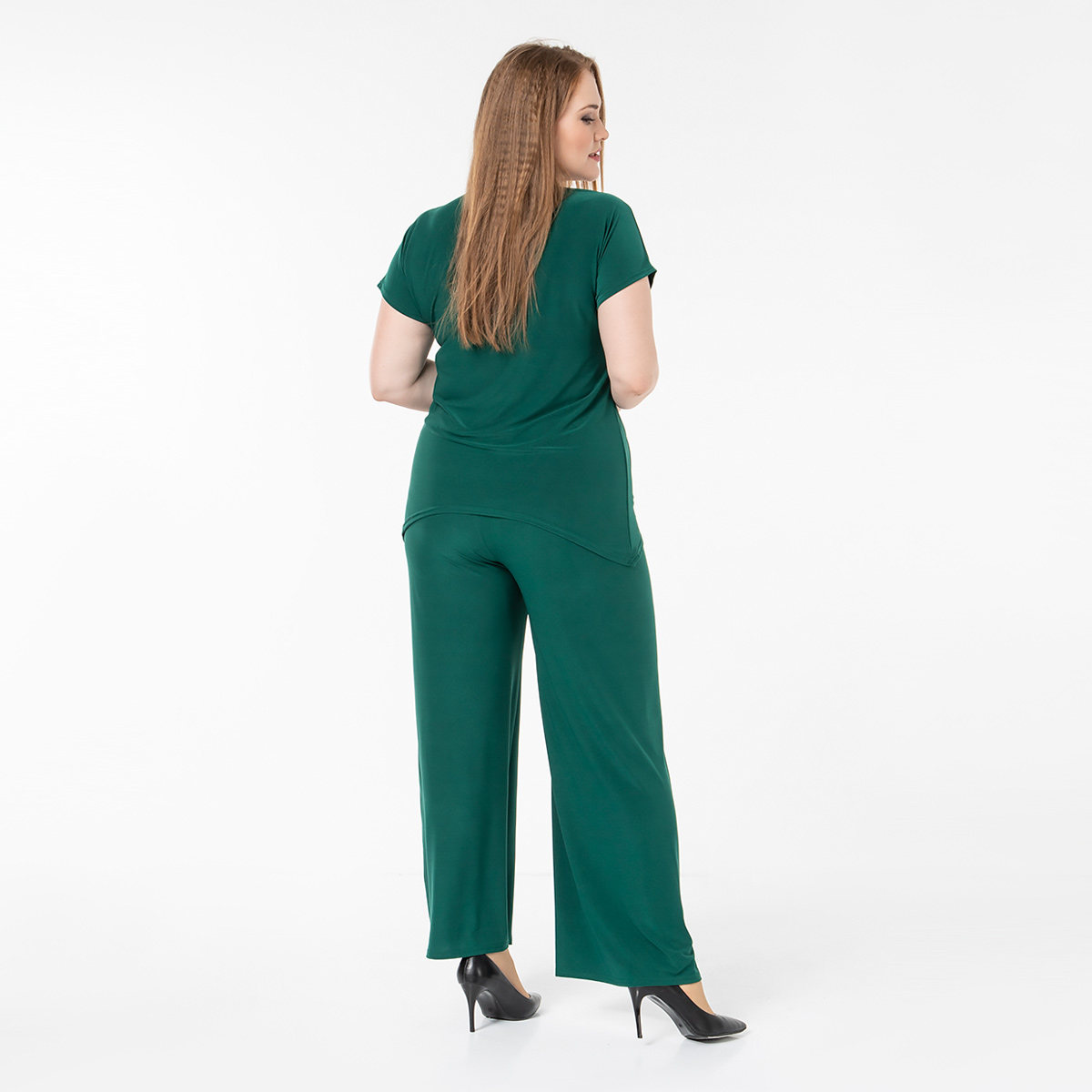 ст. цена1400руб.! Костюм, трикотаж, блуза, брюки, зеленый