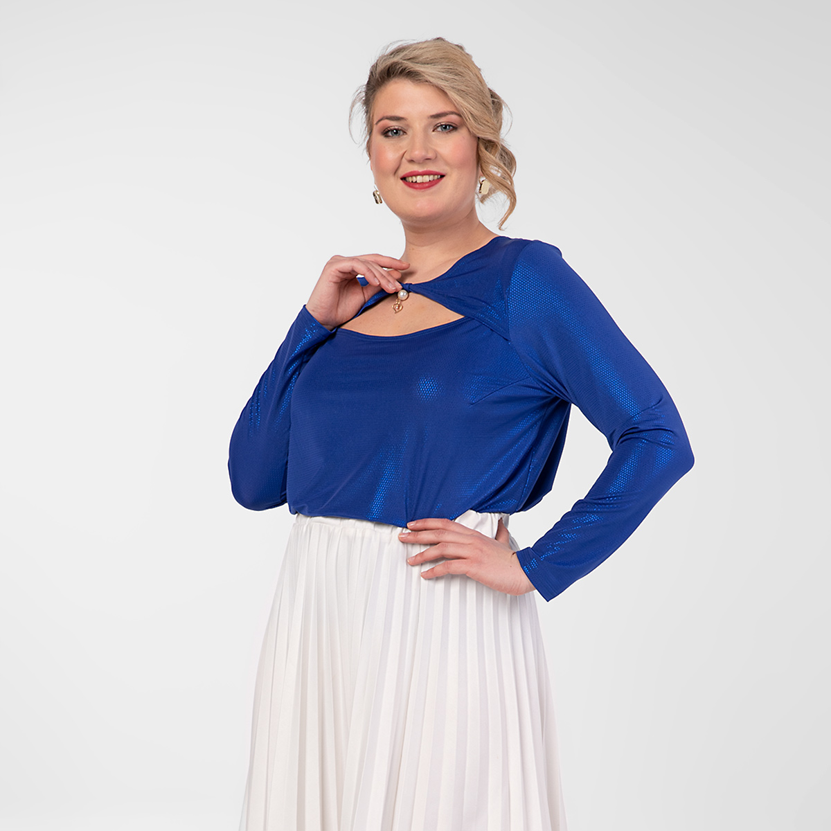 ст. цена1000руб.! Блуза, трикотаж, васильковый