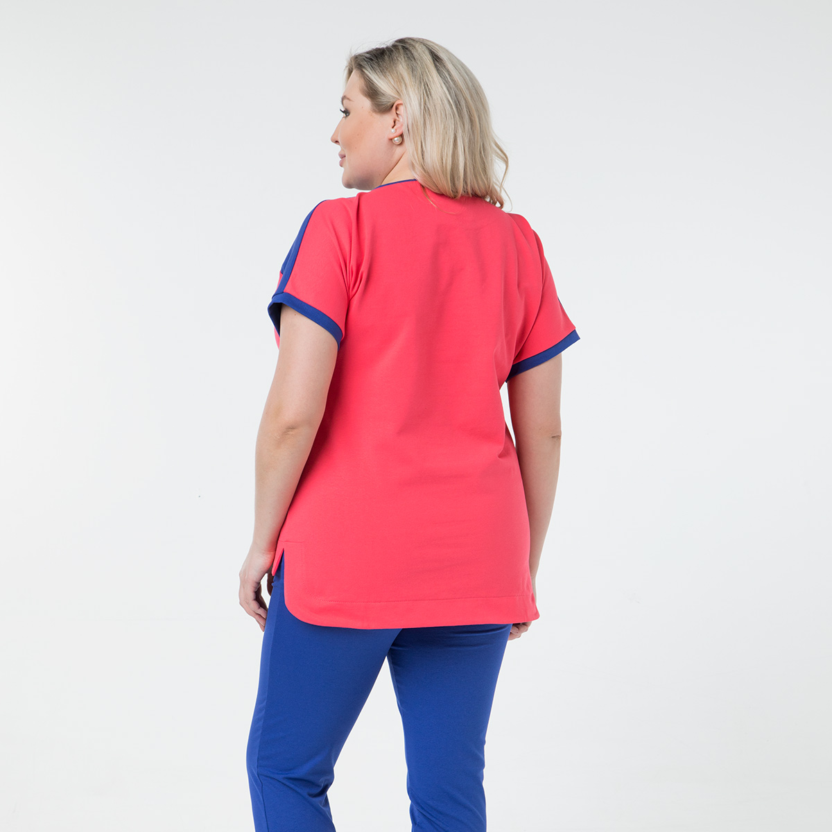 ст. цена1400руб.! Костюм, трикотаж, футболка, брюки, коралловый