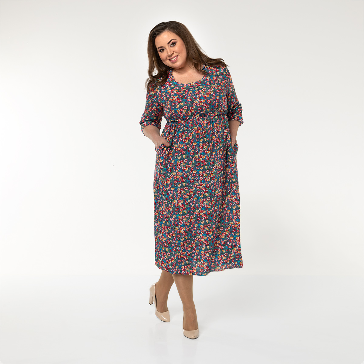 ст. цена2200руб.! Платье, текстиль, индиго