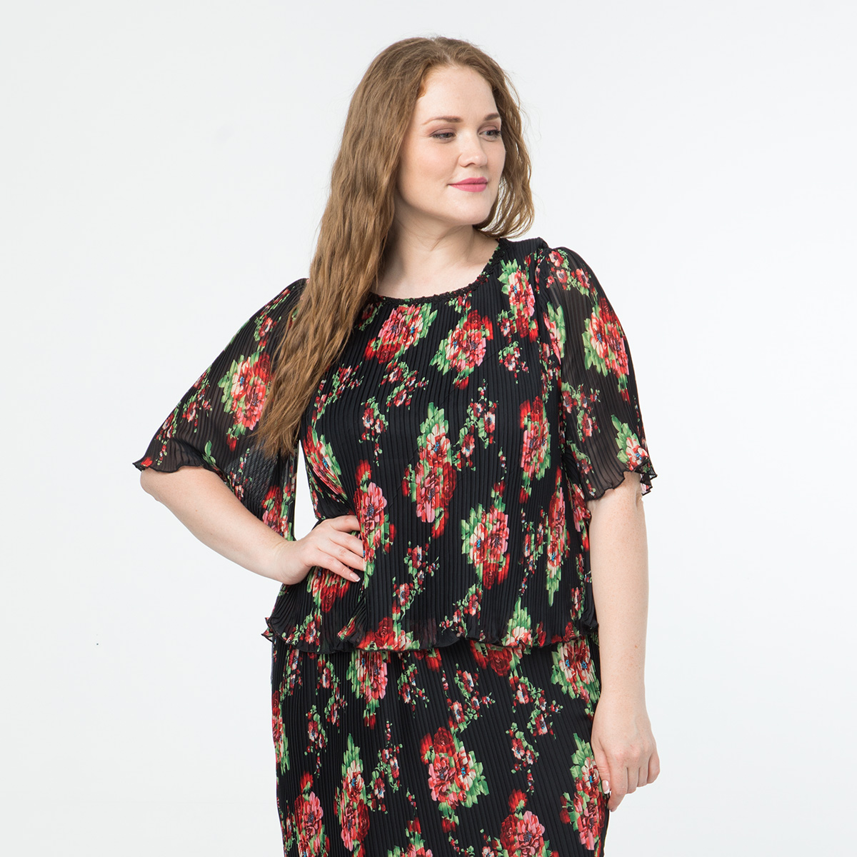 ст. цена1400руб.! Костюм, текстиль, блуза, юбка, черный