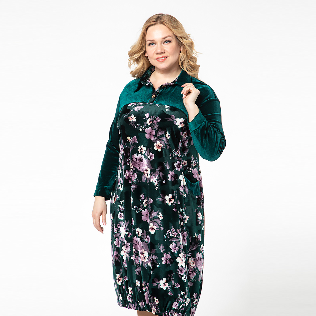 ст. цена2400руб.! Платье, бархатное полотно, зеленый