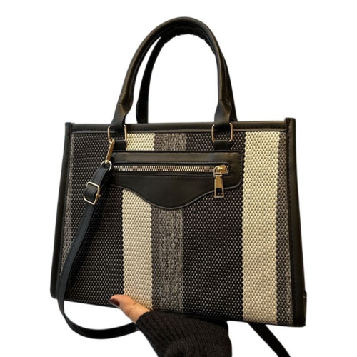 Женская кожаная текстильная сумка DC-311 BLACK