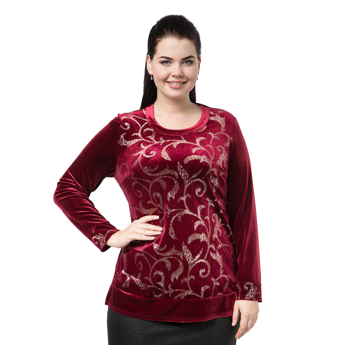 ст. цена900руб.! Блуза, трикотаж, бордовый