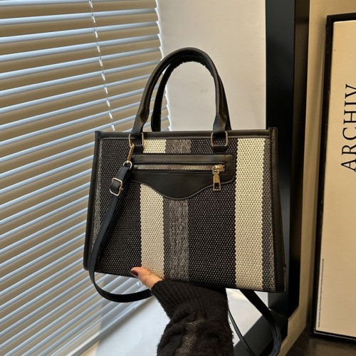 Женская кожаная текстильная сумка DC-311 BLACK