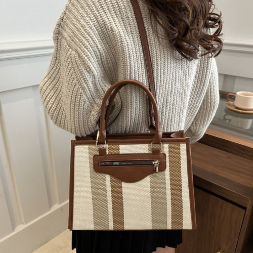 Женская кожаная текстильная сумка DC-311 BEIGE