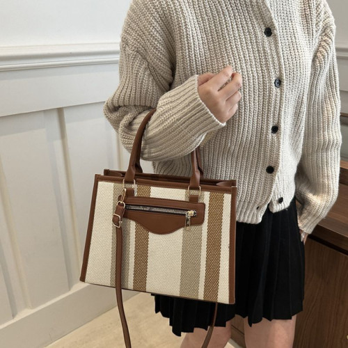 Женская кожаная текстильная сумка DC-311 BEIGE