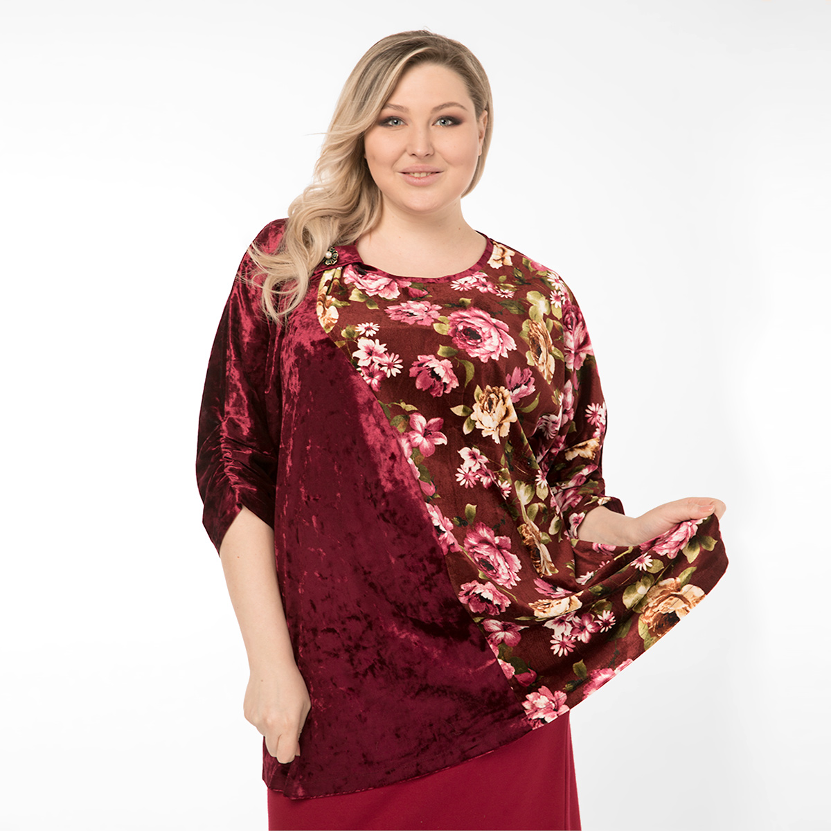 ст. цена2000руб.! Туника, текстиль, бордовый