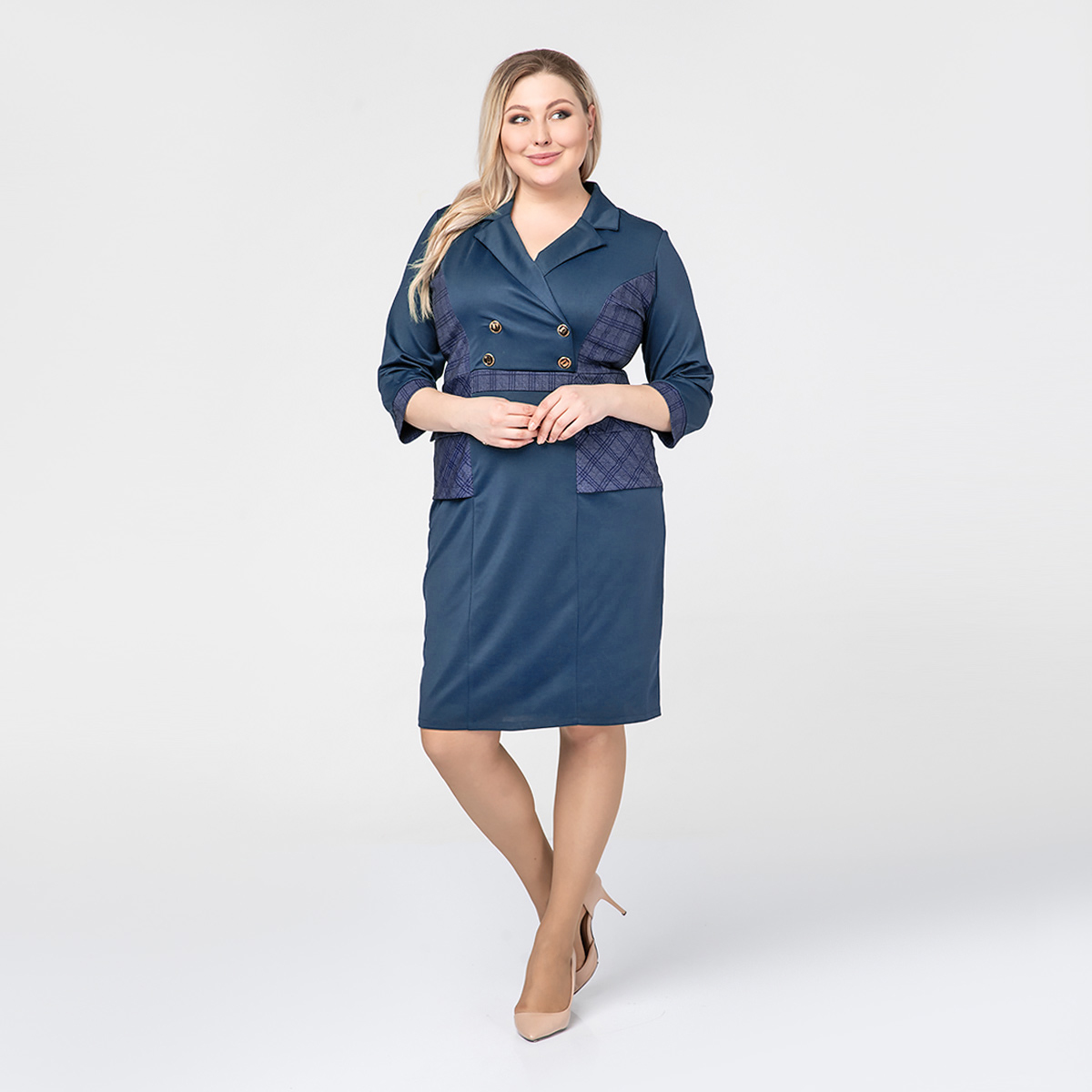 ст. цена2200руб.! Платье, трикотаж, синий