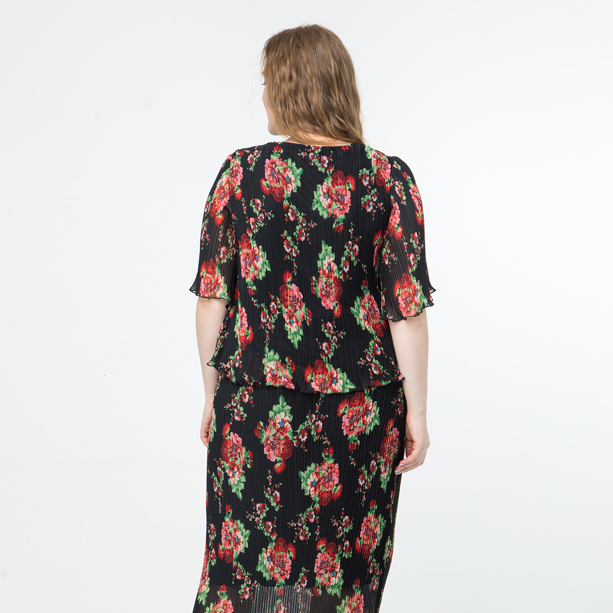 ст. цена1400руб.! Костюм, текстиль, блуза, юбка, черный