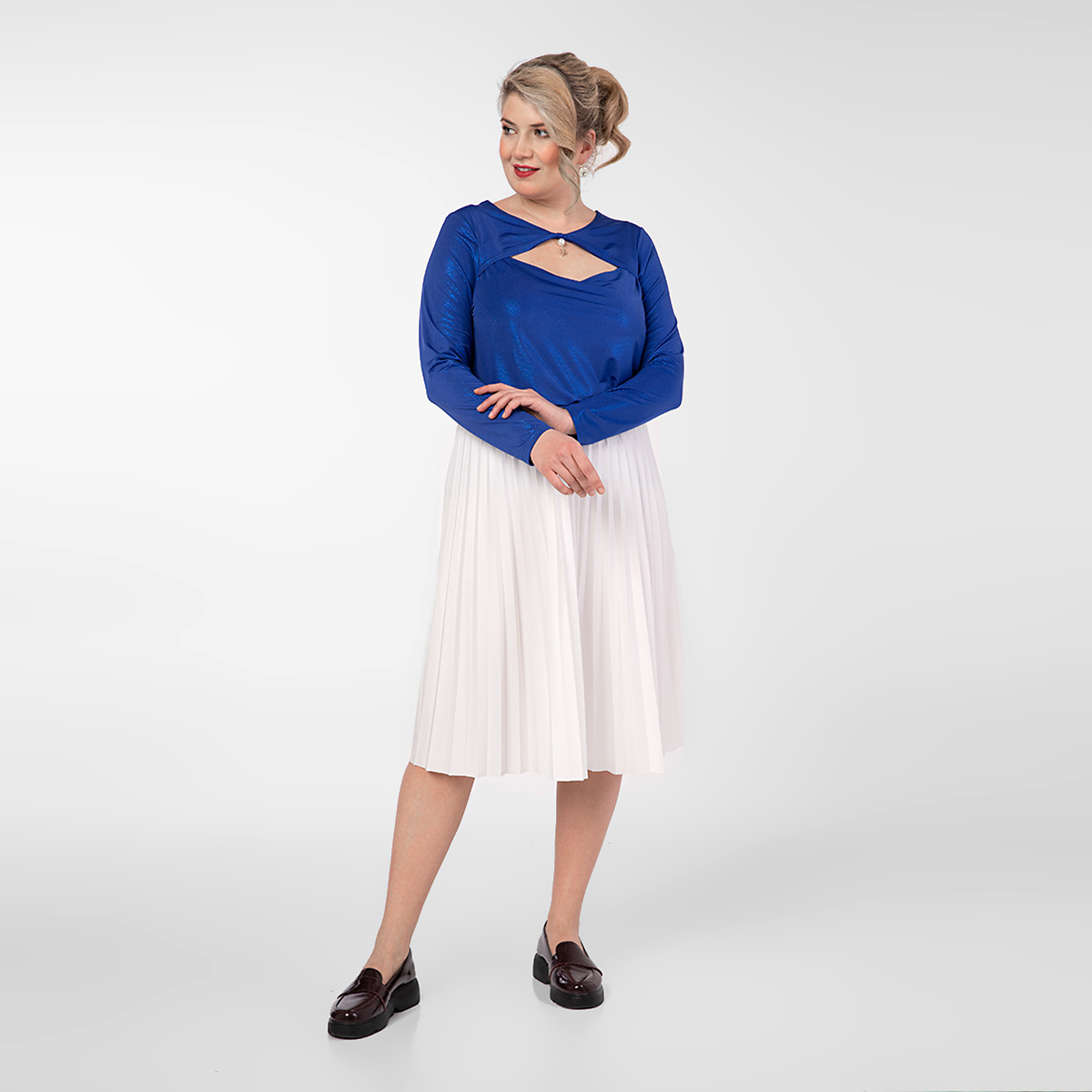 ст. цена1000руб.! Блуза, трикотаж, васильковый