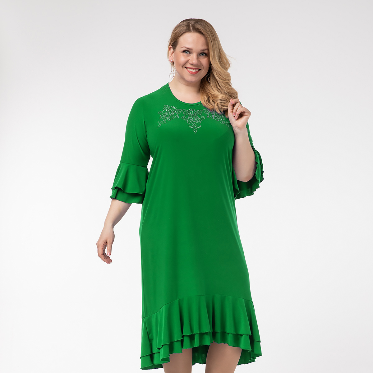 ст. цена2400руб.! Платье, трикотаж, зеленый