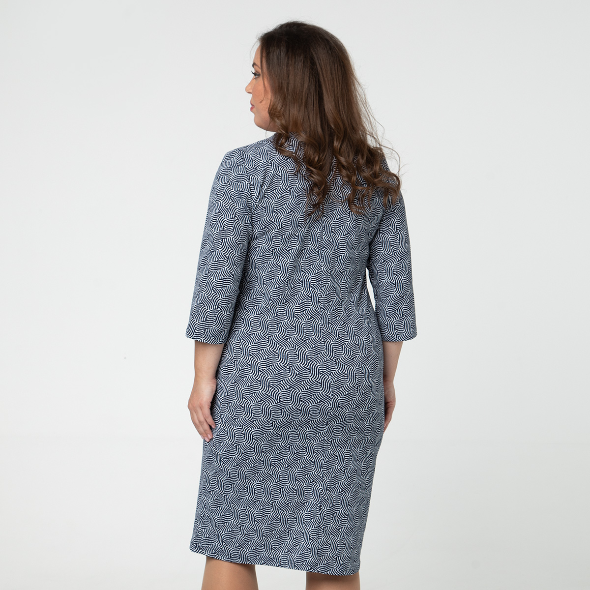 ст. цена1500руб.! Платье, текстиль, синий, полоса