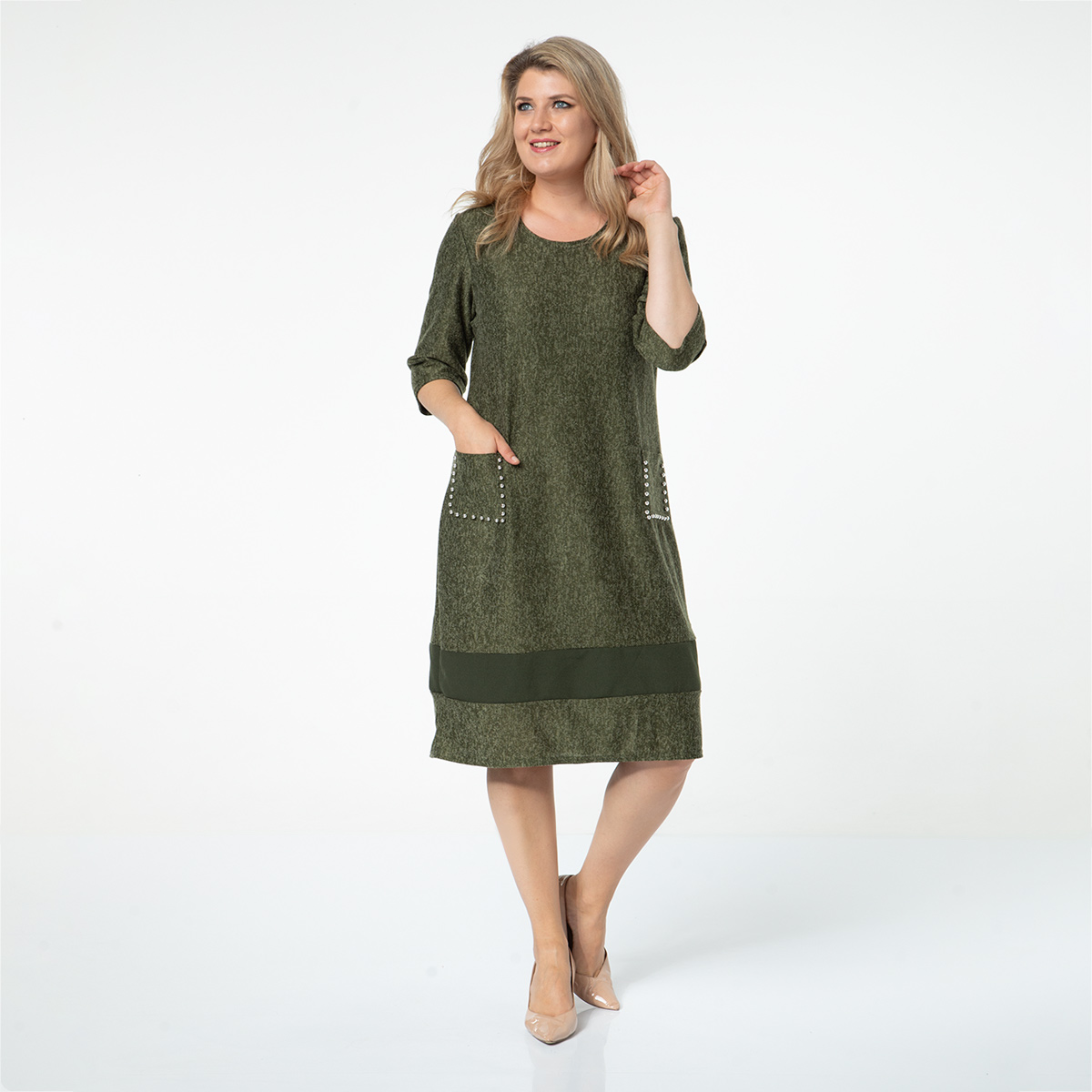 ст. цена1500руб.! Платье, трикотаж, зеленый