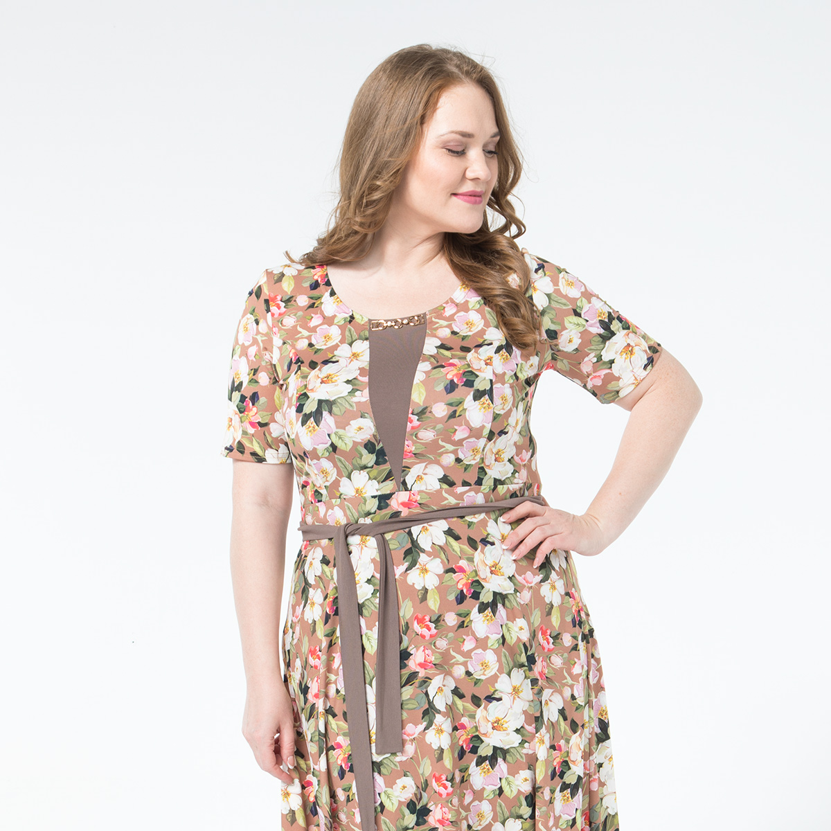 ст. цена1400руб.! Платье, трикотаж, бежевый