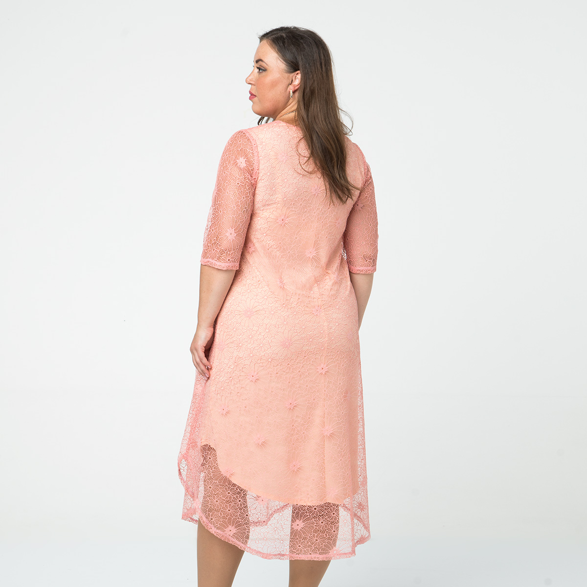 ст. цена2400руб.! Платье, кружевное полотно, персиковый